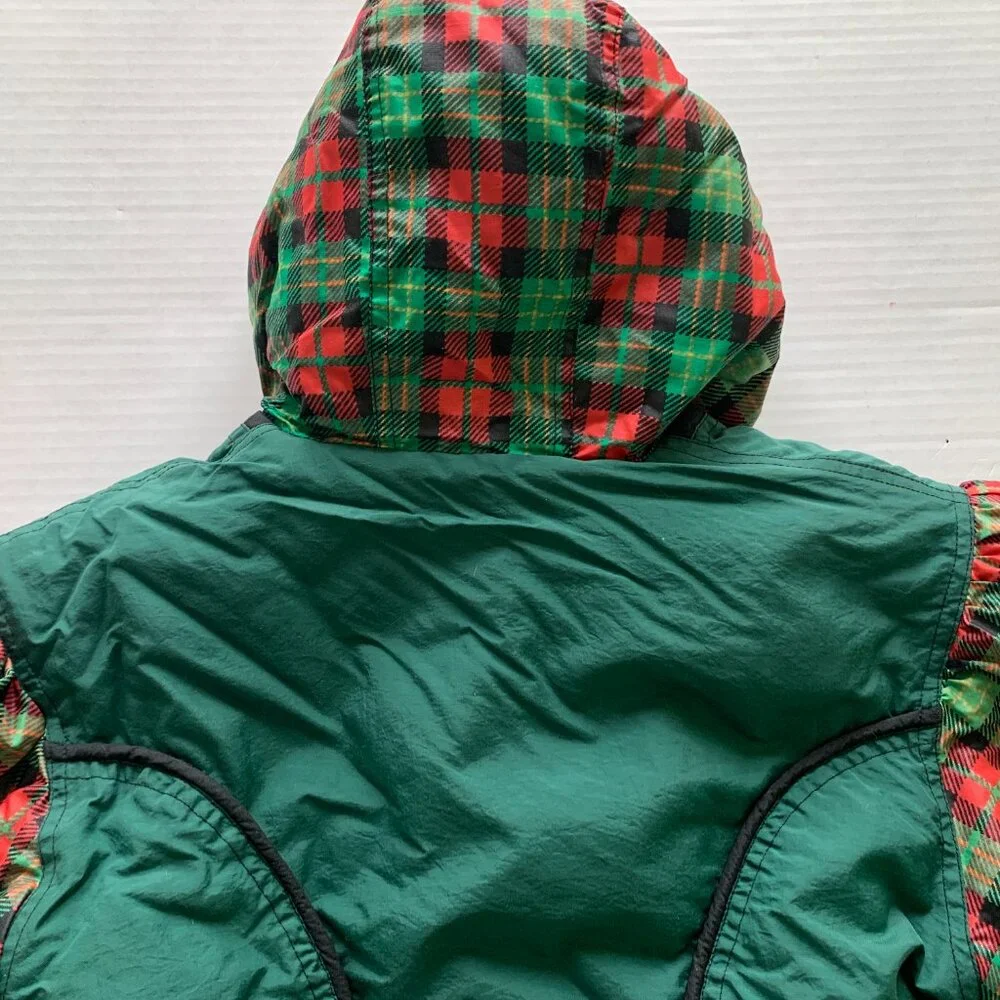 Ski + Fun Vintage Ski Jacket Puffer Insulated Retro sz 6x girls green hooded